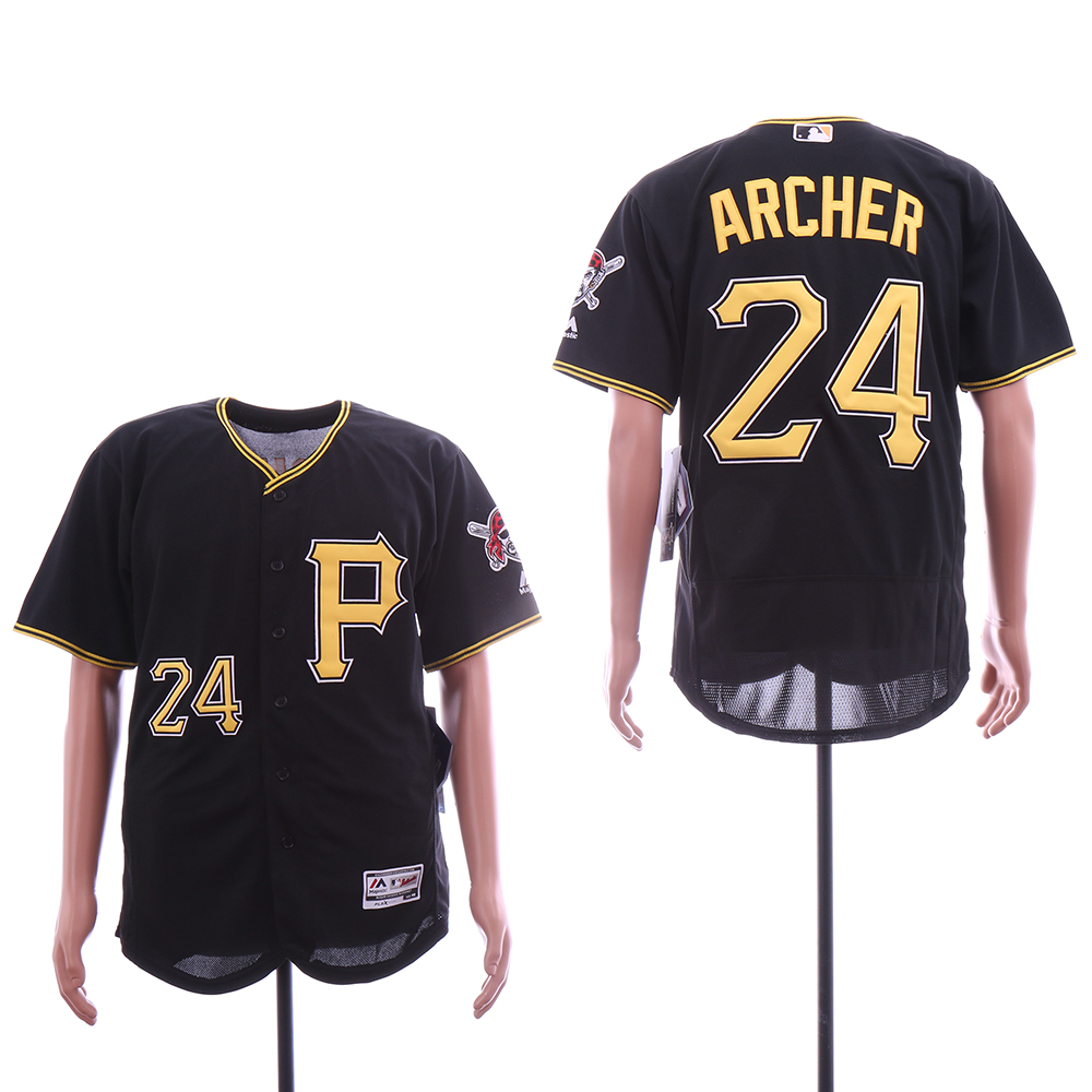 Men Pittsburgh Pirates #24 Archer Black Elite MLB Jerseys->pittsburgh pirates->MLB Jersey
